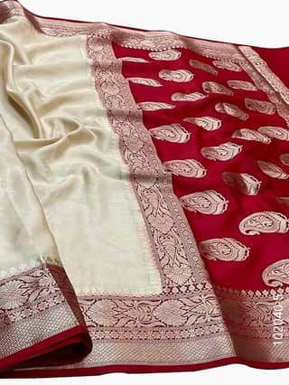 Soft Silk Zari Work Plain Banarasi Saree