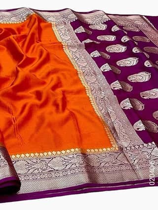Soft Silk Zari Work Plain Banarasi Saree