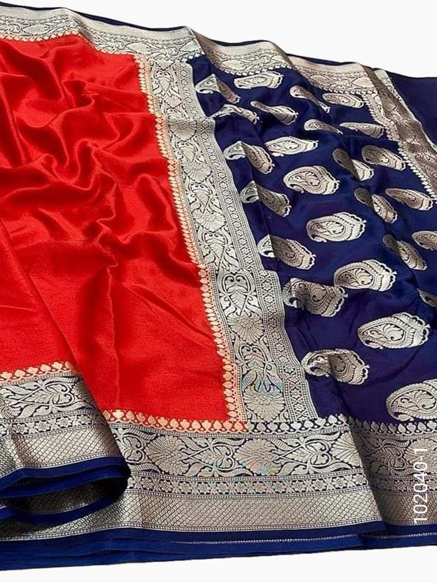 Soft Silk Zari Work Plain Banarasi Saree
